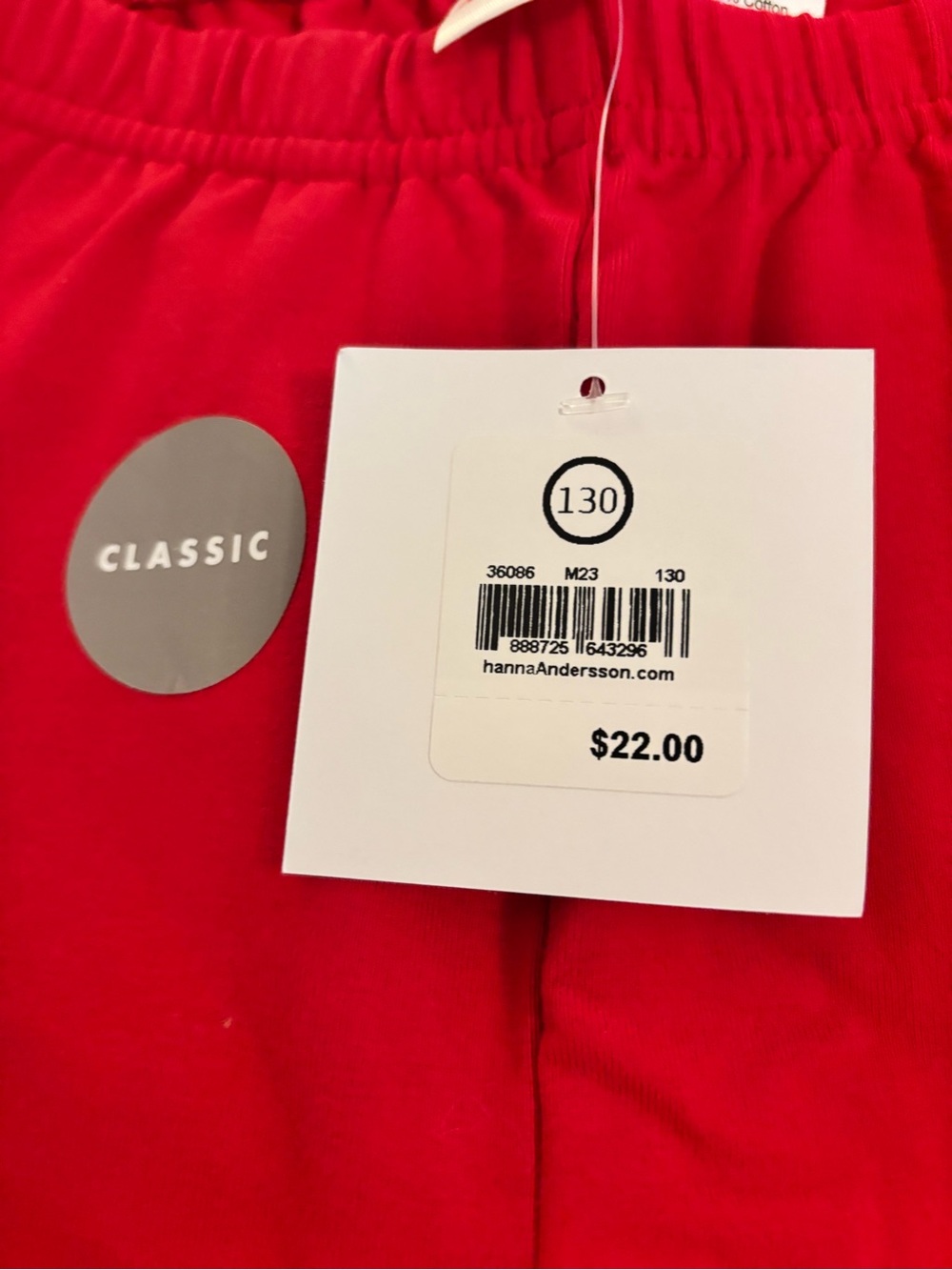 Hanna Andersson NWT red classic leggings size 130 or 8 - Picture 4 of 6